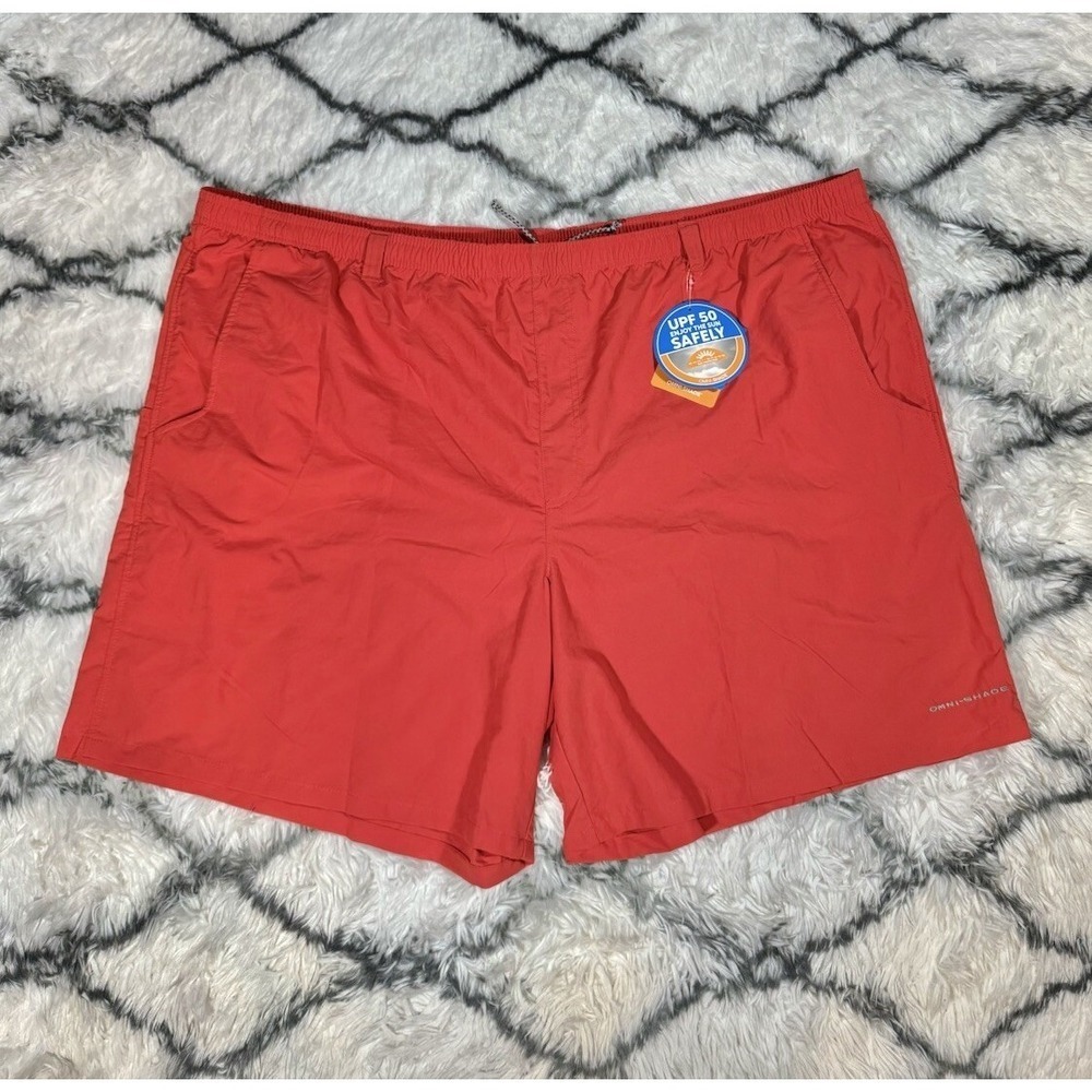 COLUMBIA Omni-Shade‎ PFG Backcast III Water Shorts Sunset Red Men's Sz 6X *NEW*